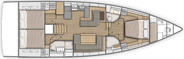 16米博纳多（Beneteau）遨享仕51.1远洋帆船布局图1