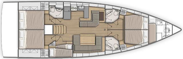 16米博纳多（Beneteau）遨享仕51.1远洋帆船布局图2