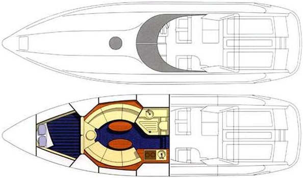 13米(42英尺)圣汐（Sunseeker）Tomahawk41运动游艇布局图