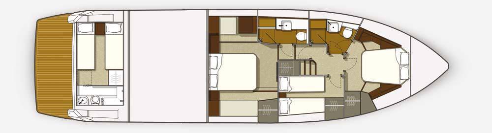 卡帝尔（Galeon）560Skydeck飞桥游艇布局图1